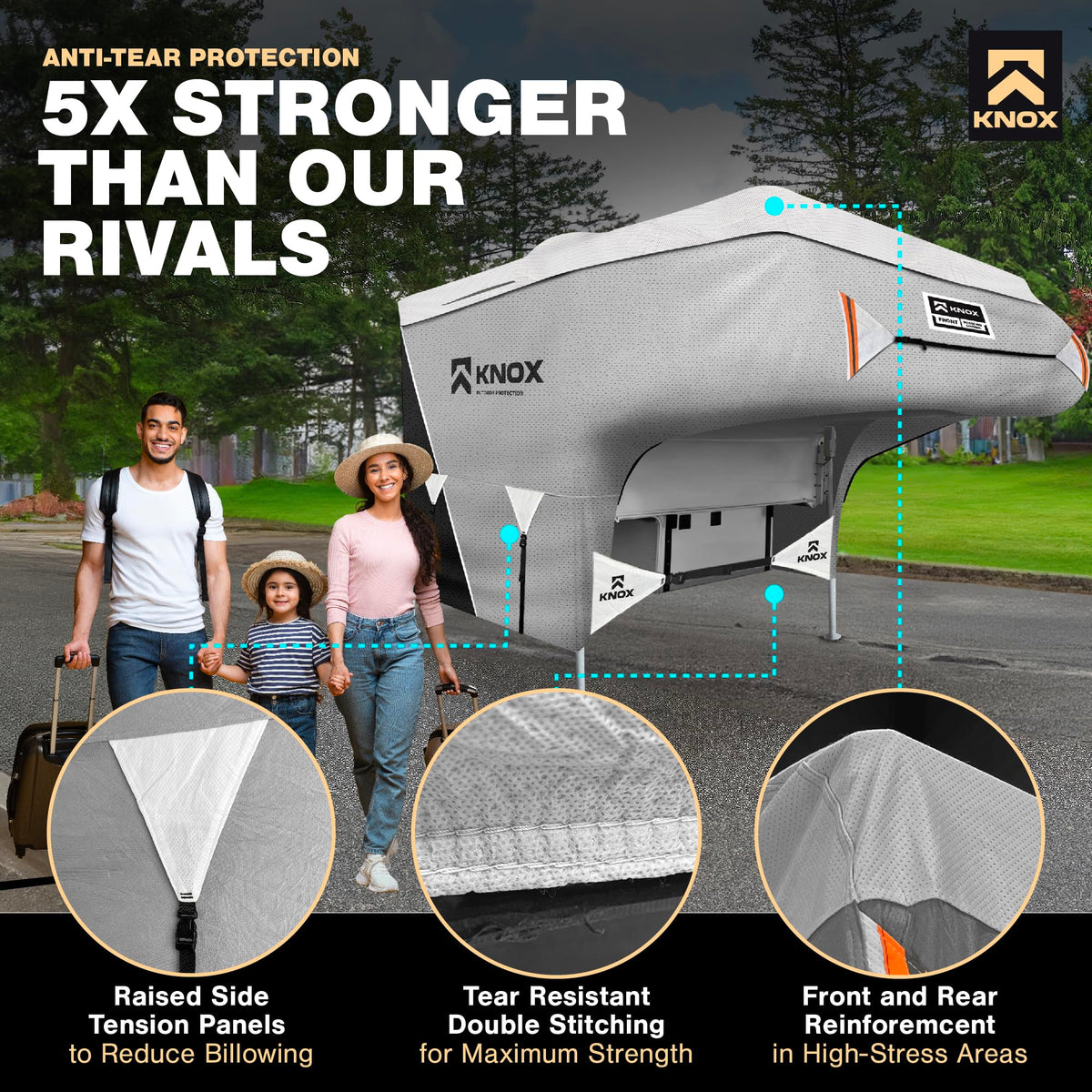 RV Truck Camper Cover with Ladder Cover and Gutter Cover H68226
