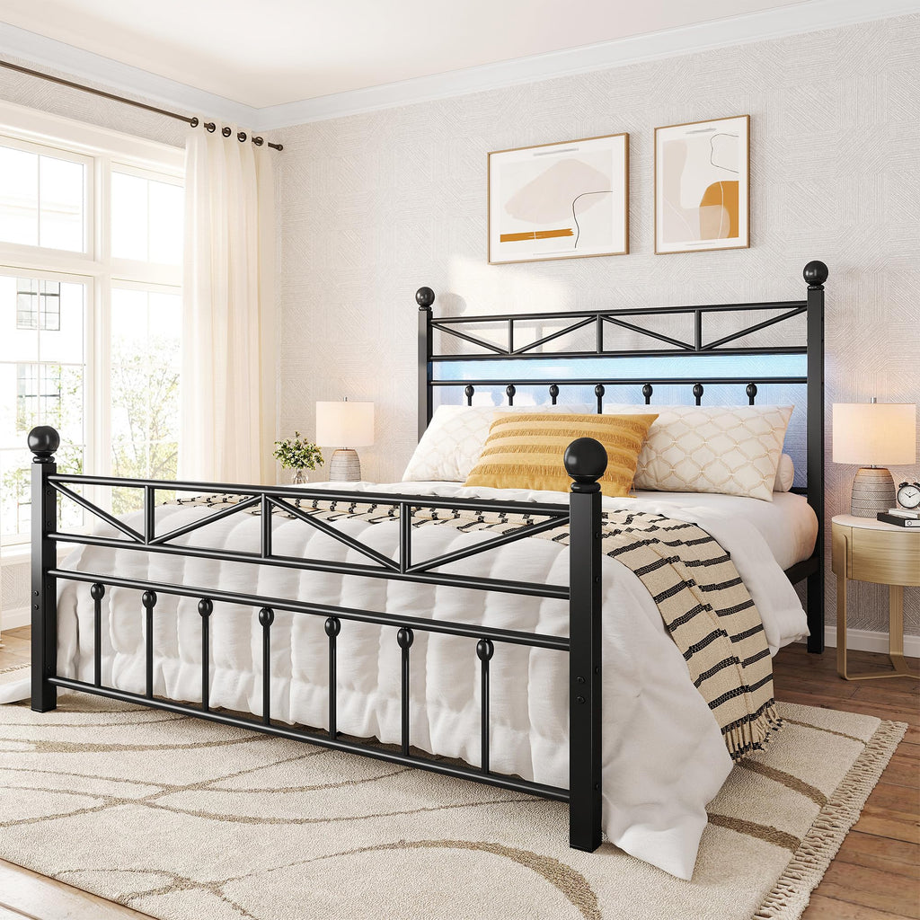 Black Queen Size Metal Bed Frame U370252
