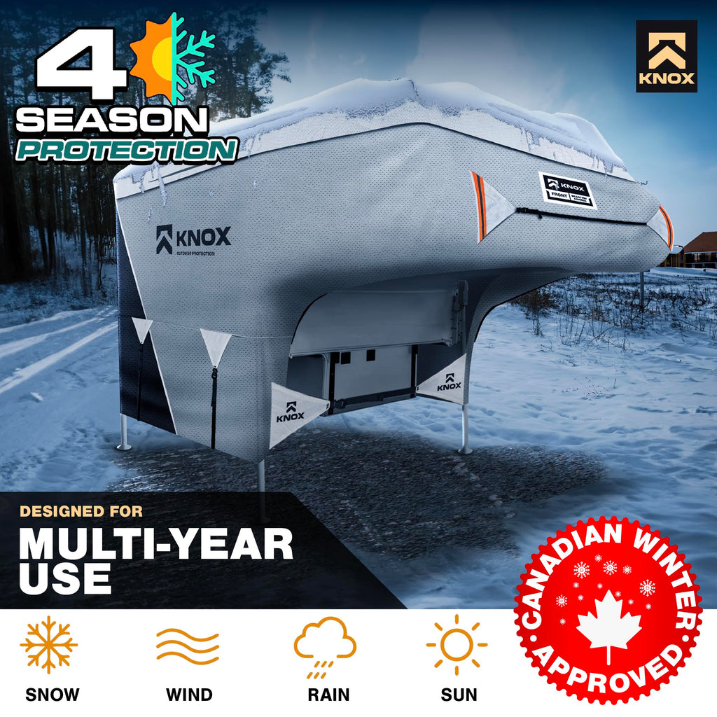 RV Truck Camper Cover with Ladder Cover and Gutter Cover H68226