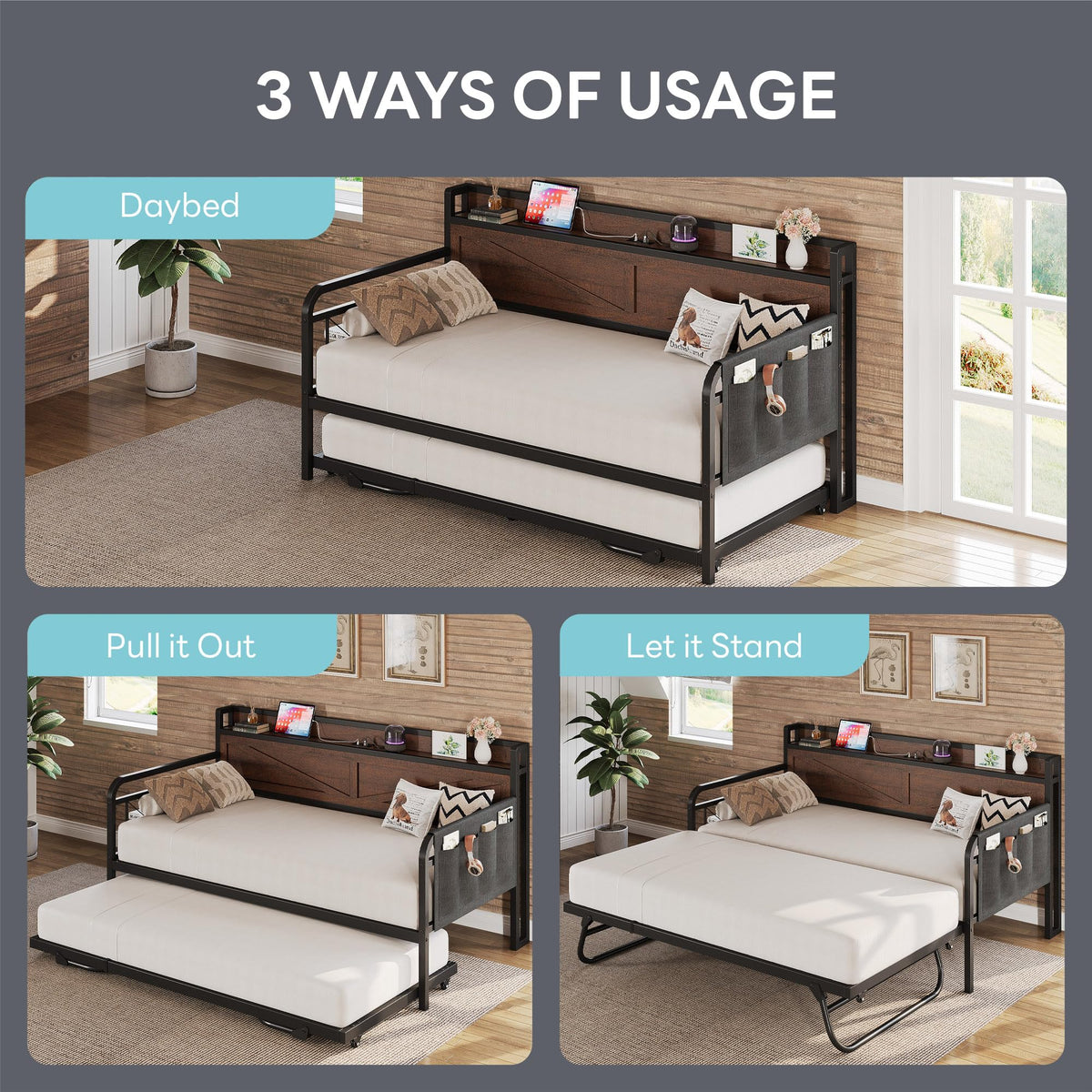 Twin Daybed with Pop Up Trundle M632