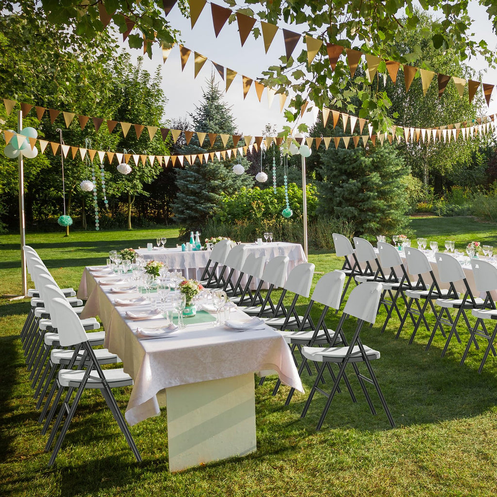 White 10 Pack HDPE Folding Chairs with Steel Frame P762
